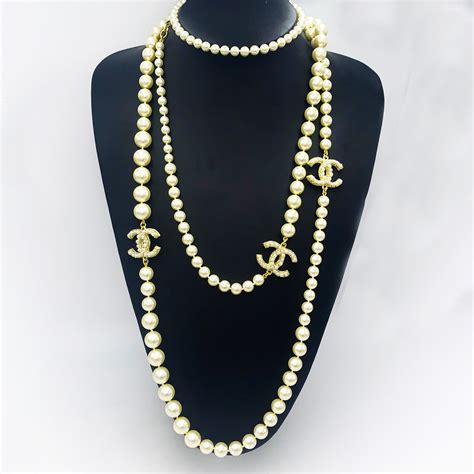 chanel long necklace necklaces|cost of Chanel pearl necklace.